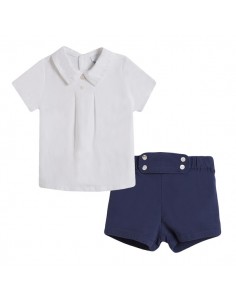 Conjunto de camisa y pantalón corto

Color Camisa blanca, pantalón marino